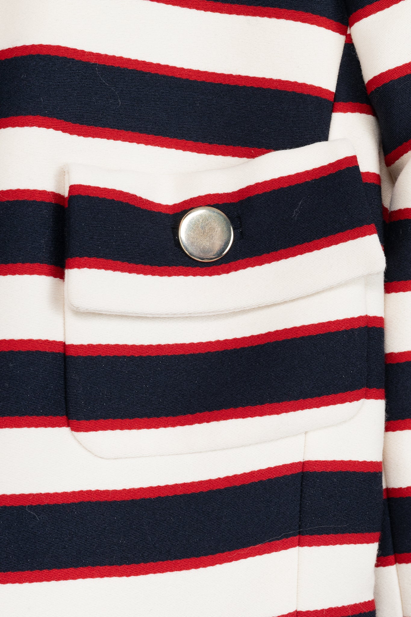 Valentino Resort 2014 White & Navy Striped Wool & Silk Peplum Jacket