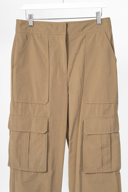 Veronica Beard Dari Sepia Cotton Faille Cargo Pants