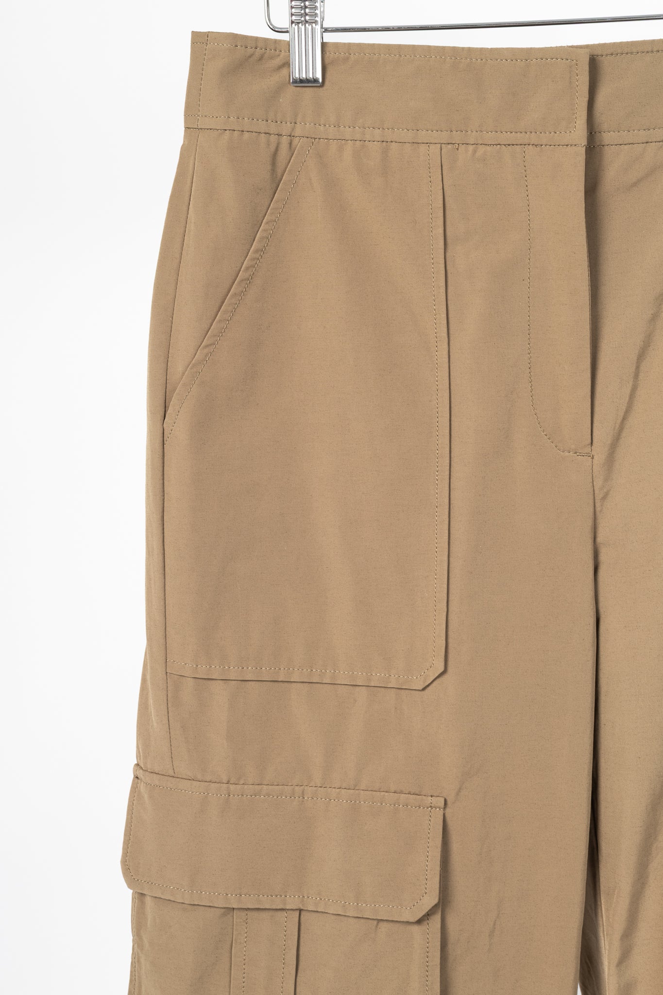Veronica Beard Dari Sepia Cotton Faille Cargo Pants