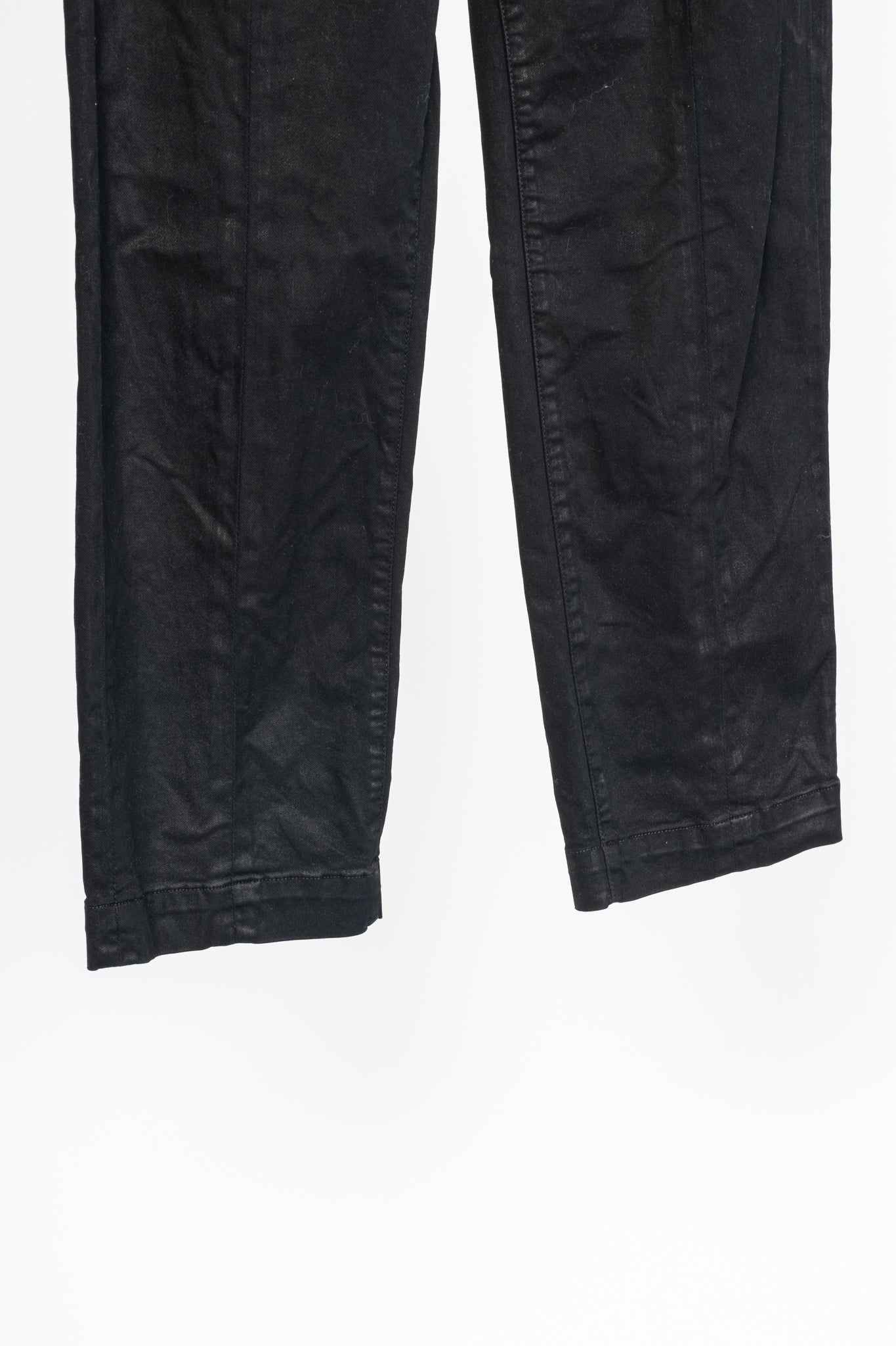 Veronica Beard Brinley Black Coated Wide Crop Extra High Rise Jeans