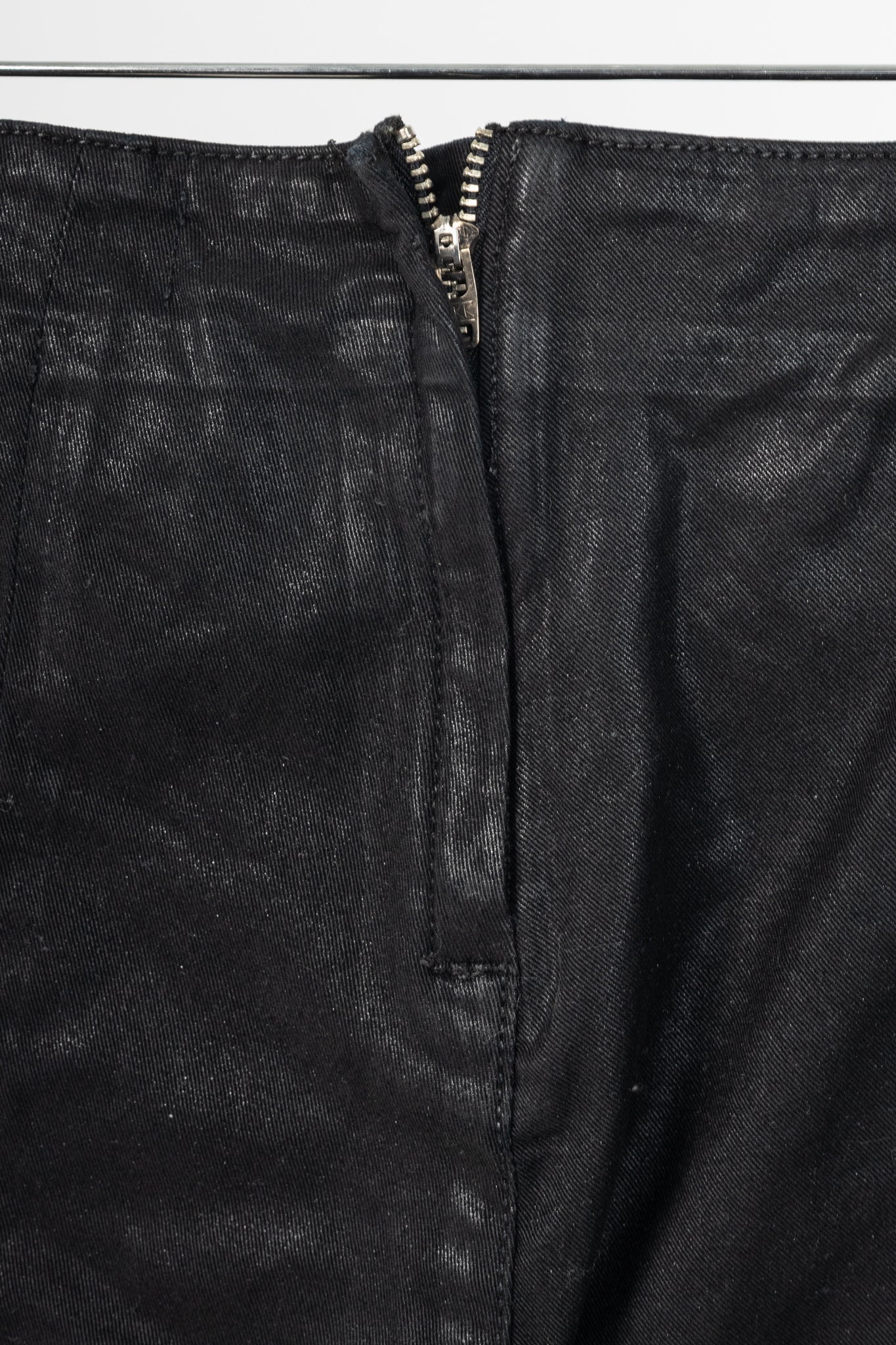 Veronica Beard Brinley Black Coated Wide Crop Extra High Rise Jeans