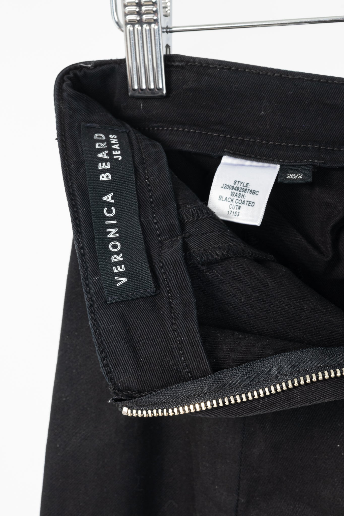 Veronica Beard Brinley Black Coated Wide Crop Extra High Rise Jeans