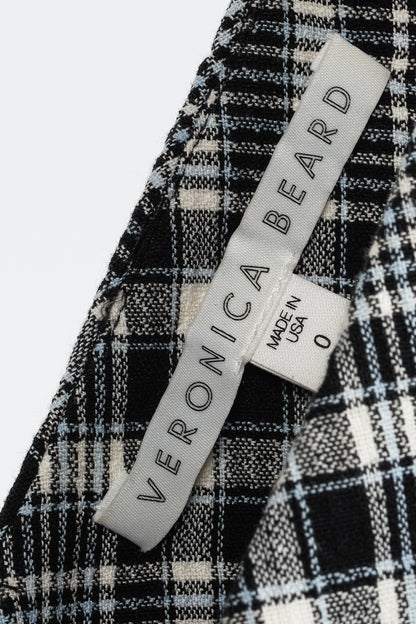 Veronica Beard Lark Black & White Plaid Cotton-Blend Sheath Midi Dress
