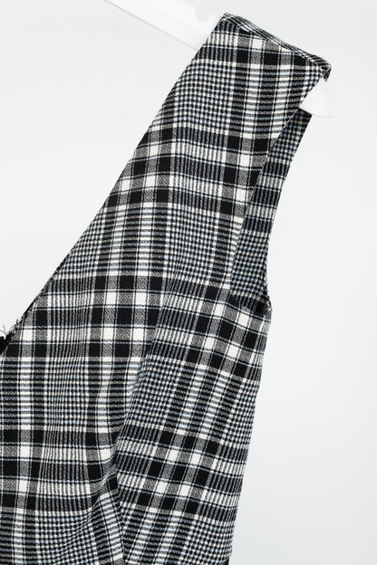 Veronica Beard Lark Black & White Plaid Cotton-Blend Sheath Midi Dress