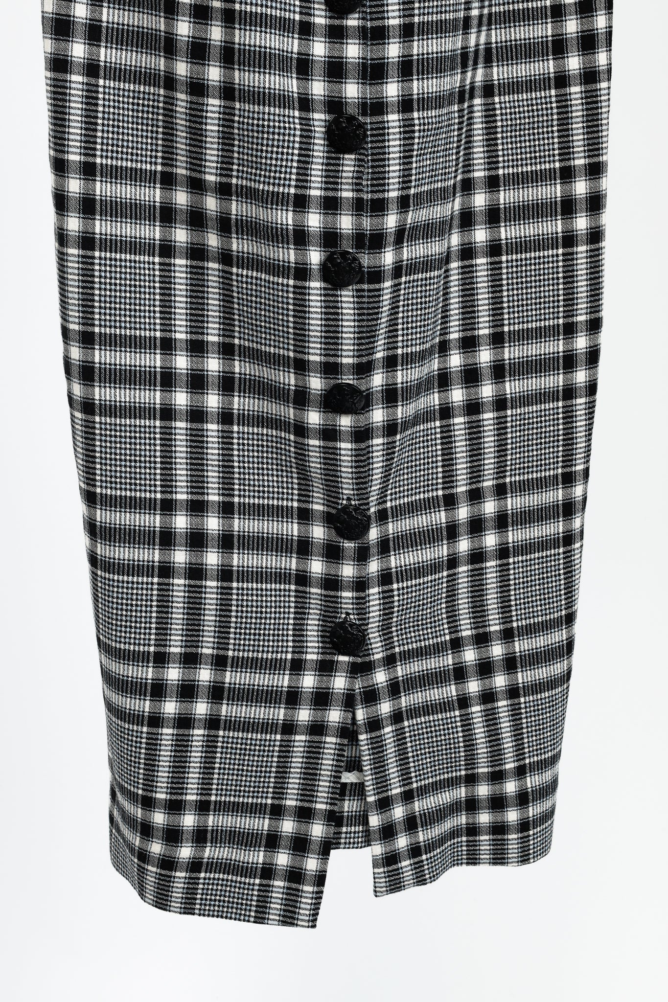 Veronica Beard Lark Black & White Plaid Cotton-Blend Sheath Midi Dress