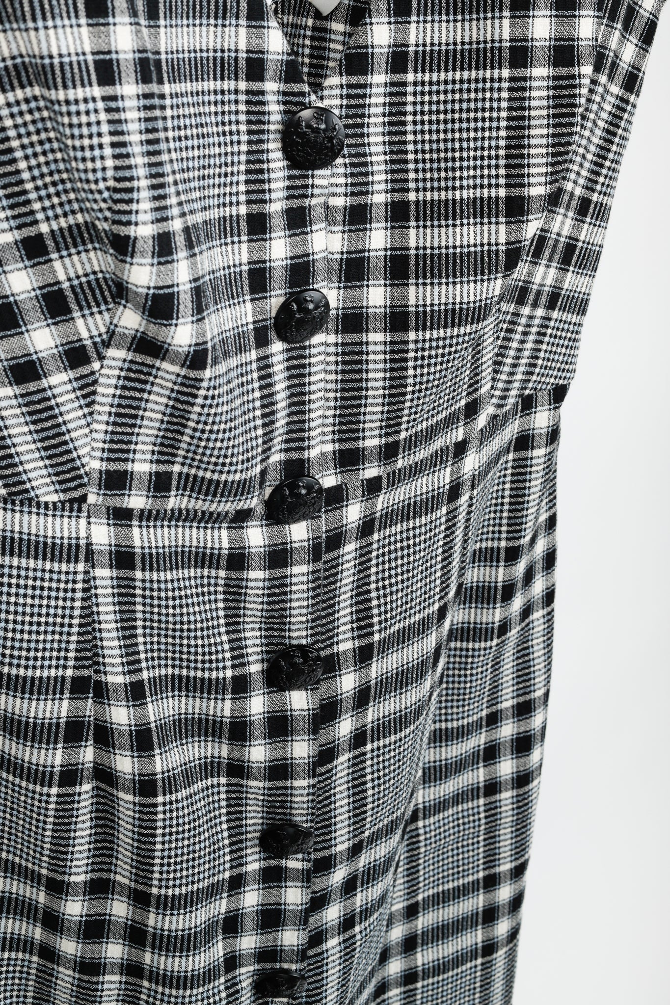 Veronica Beard Lark Black & White Plaid Cotton-Blend Sheath Midi Dress