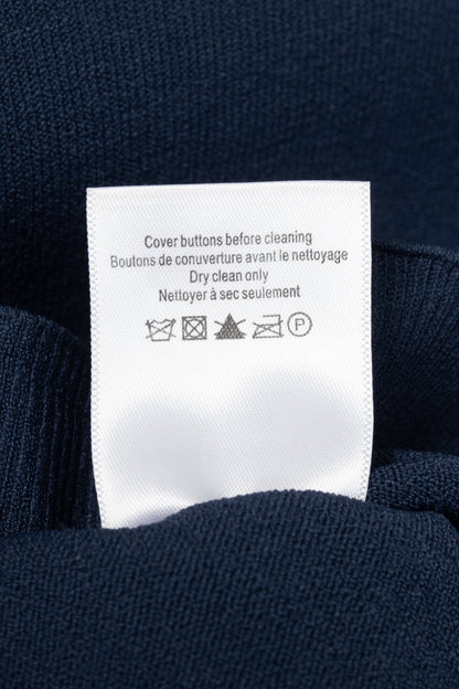 Veronica Beard Roy Navy Mix-Media Sweater