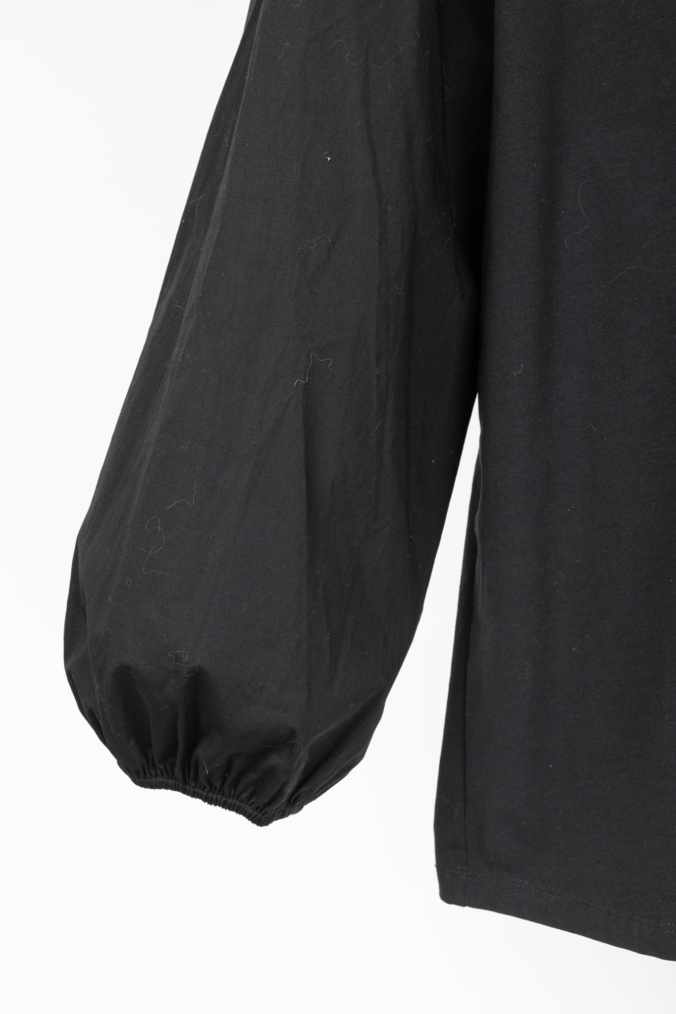 Veronica Beard Jeans Franchi Black Embroidered Puff-Sleeve Top
