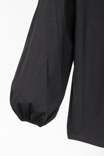 Veronica Beard Jeans Franchi Black Embroidered Puff-Sleeve Top