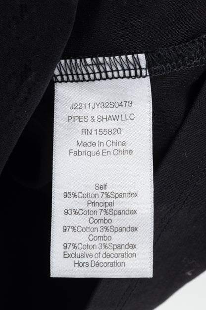 Veronica Beard Jeans Franchi Black Embroidered Puff-Sleeve Top