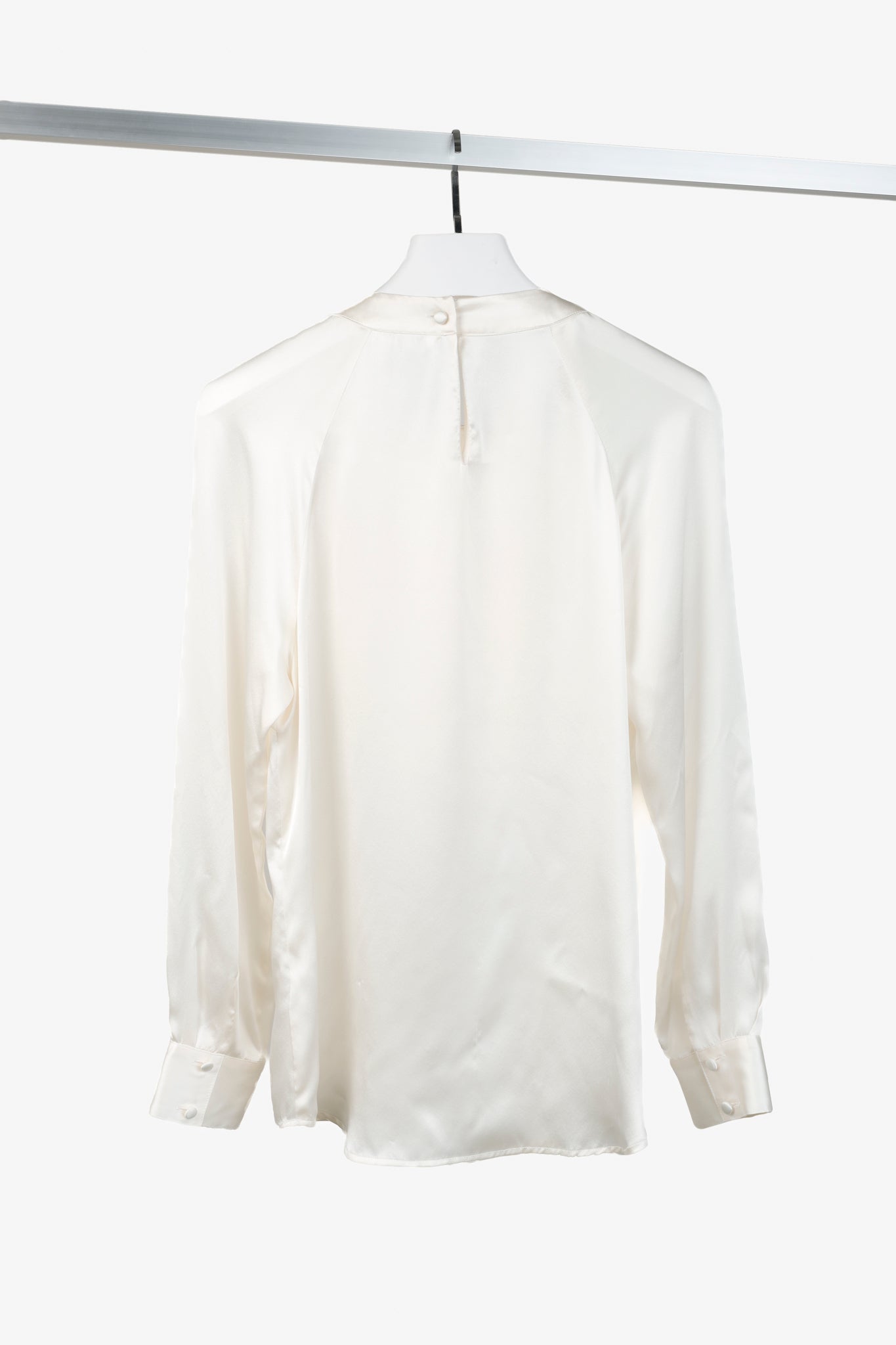 Veronica Beard AW/16 Cream Silk Ruffle-Neck Blouse