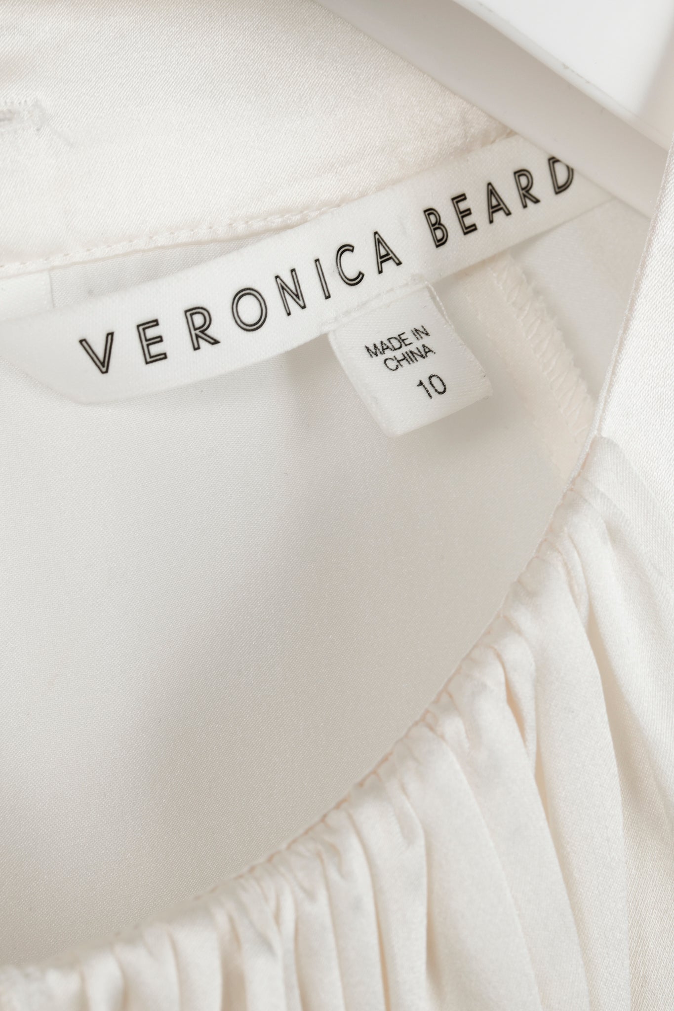 Veronica Beard AW/16 Cream Silk Ruffle-Neck Blouse