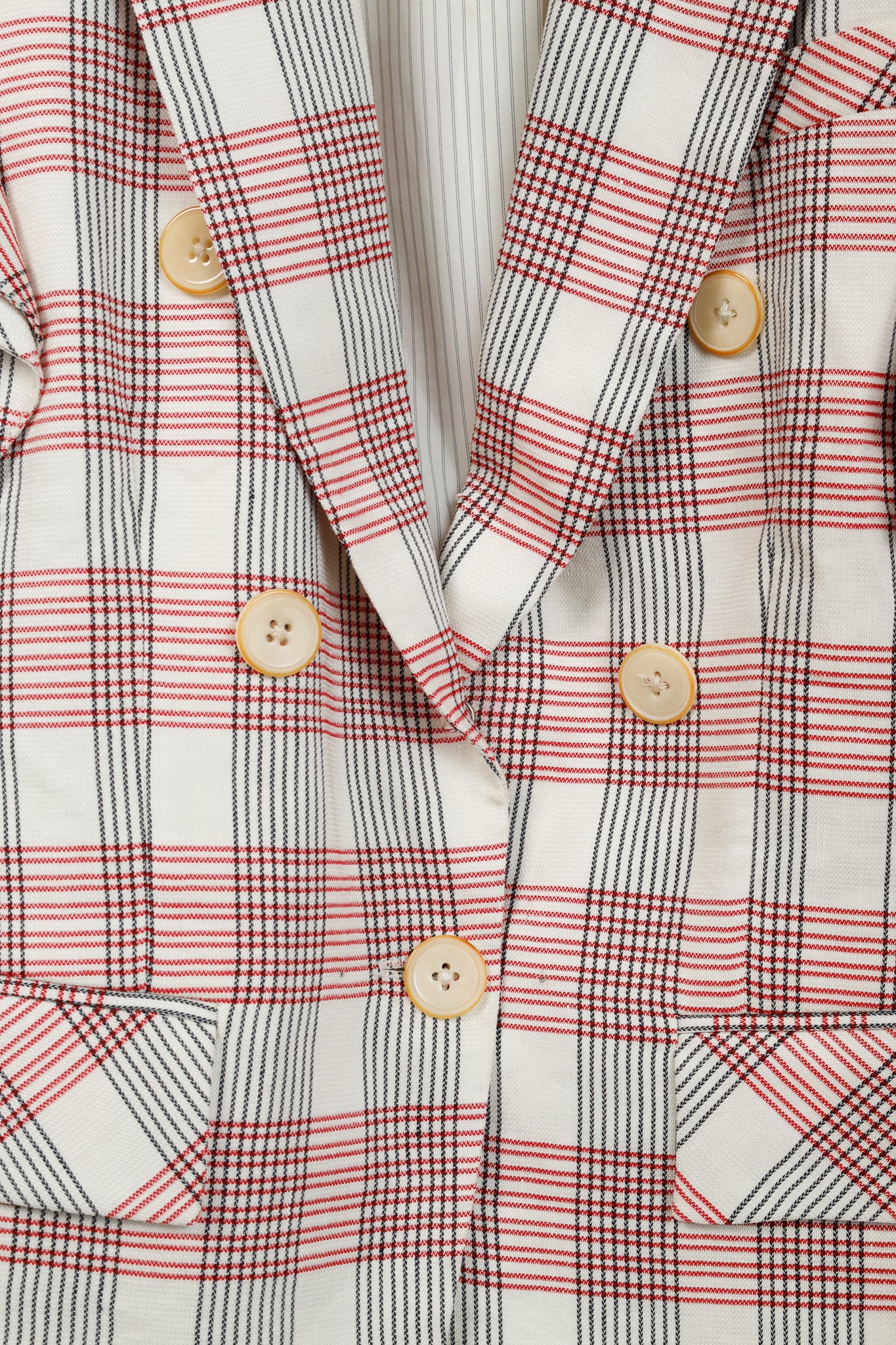 Veronica Beard Rosa Red & White Plaid Ruffle-Sleeve Vest