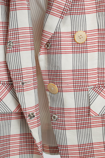 Veronica Beard Rosa Red & White Plaid Ruffle-Sleeve Vest