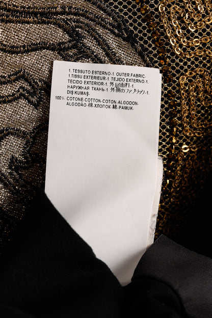 Versace Black Cotton Jersey Rhinestone & Chainlink Medusa Tee