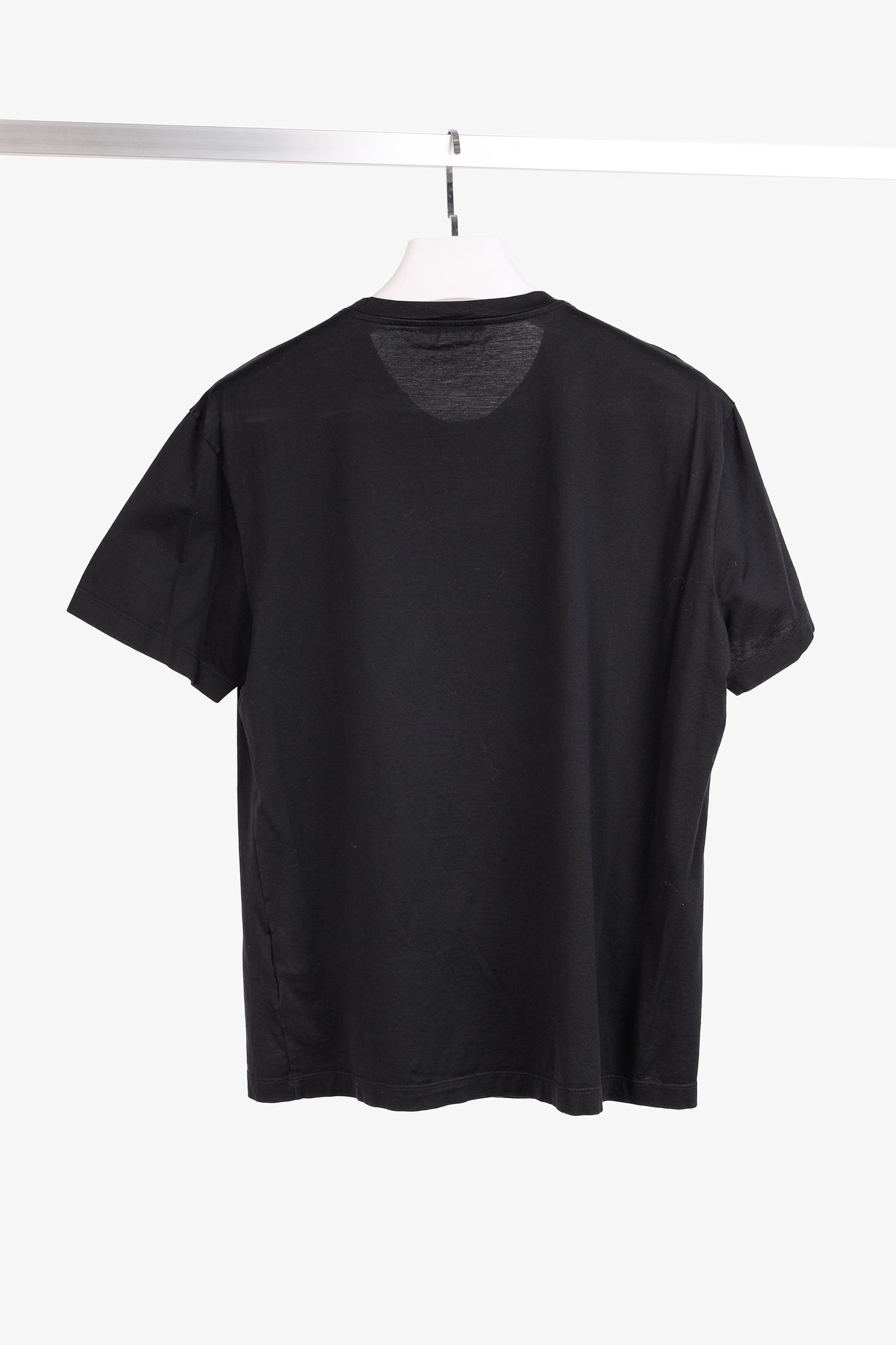 Versace Black Cotton Jersey Rhinestone & Chainlink Medusa Tee