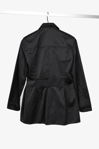 Versace Jeans Couture Black Cotton & Nylon Twill Utility Blazer