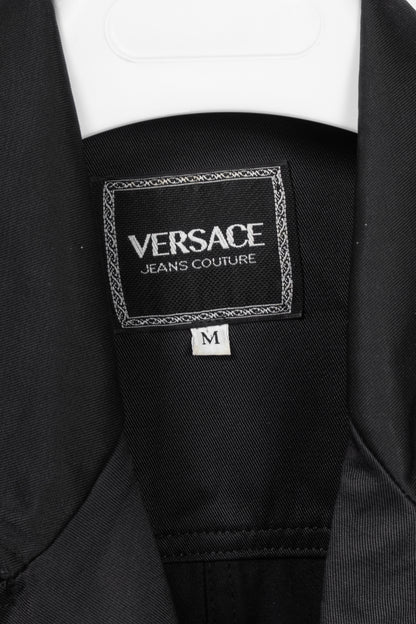 Versace Jeans Couture Black Cotton & Nylon Twill Utility Blazer