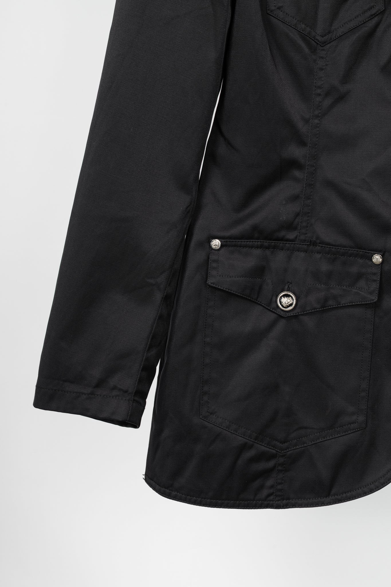 Versace Jeans Couture Black Cotton & Nylon Twill Utility Blazer