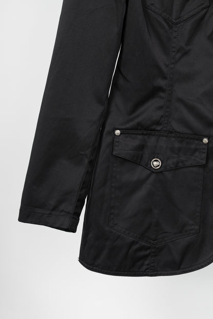 Versace Jeans Couture Black Cotton & Nylon Twill Utility Blazer