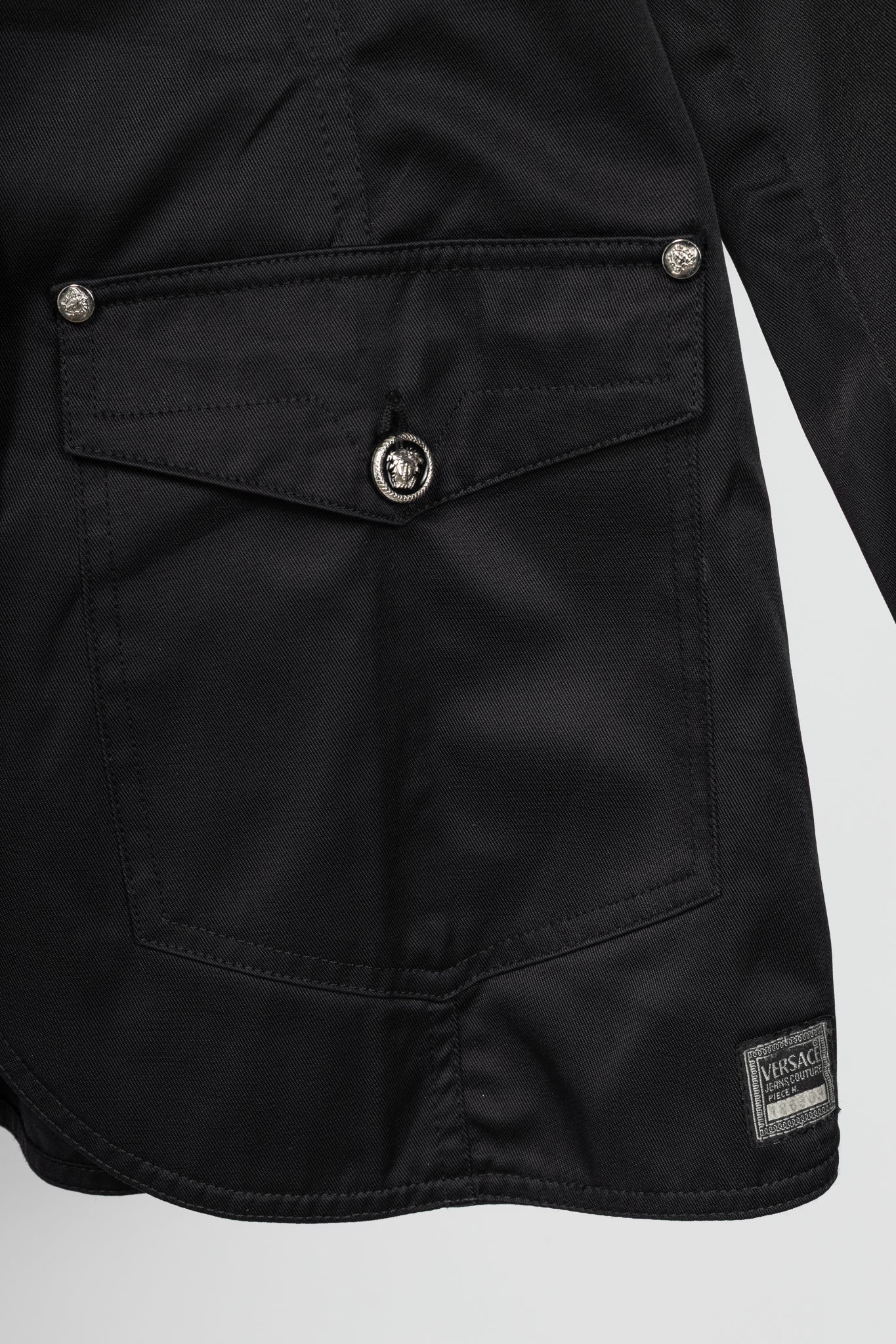 Versace Jeans Couture Black Cotton & Nylon Twill Utility Blazer