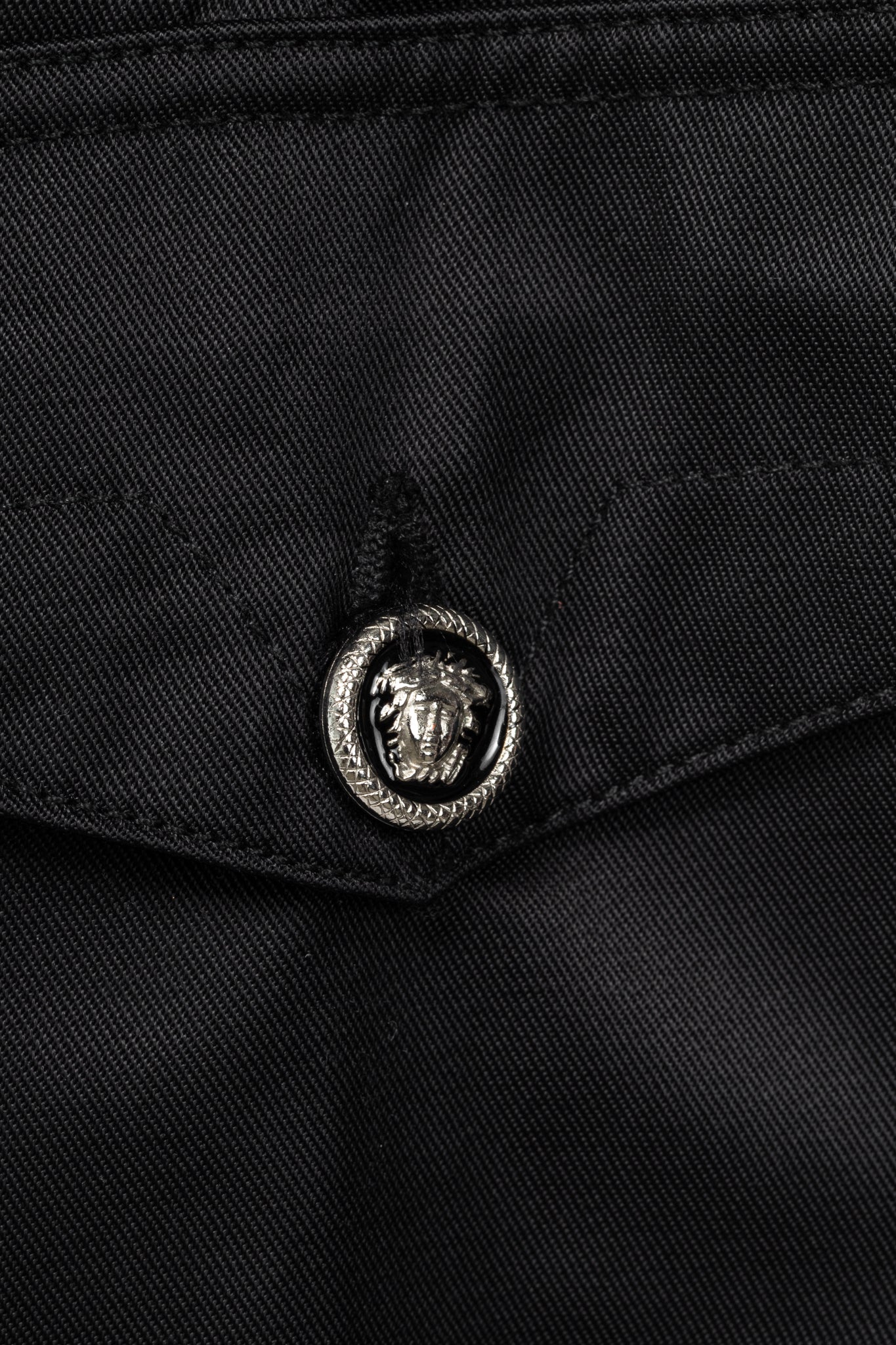 Versace Jeans Couture Black Cotton & Nylon Twill Utility Blazer