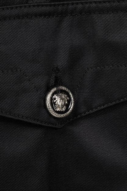 Versace Jeans Couture Black Cotton & Nylon Twill Utility Blazer