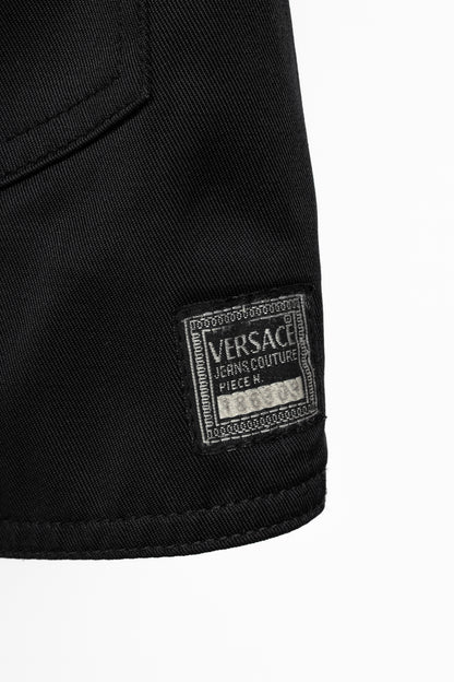 Versace Jeans Couture Black Cotton & Nylon Twill Utility Blazer