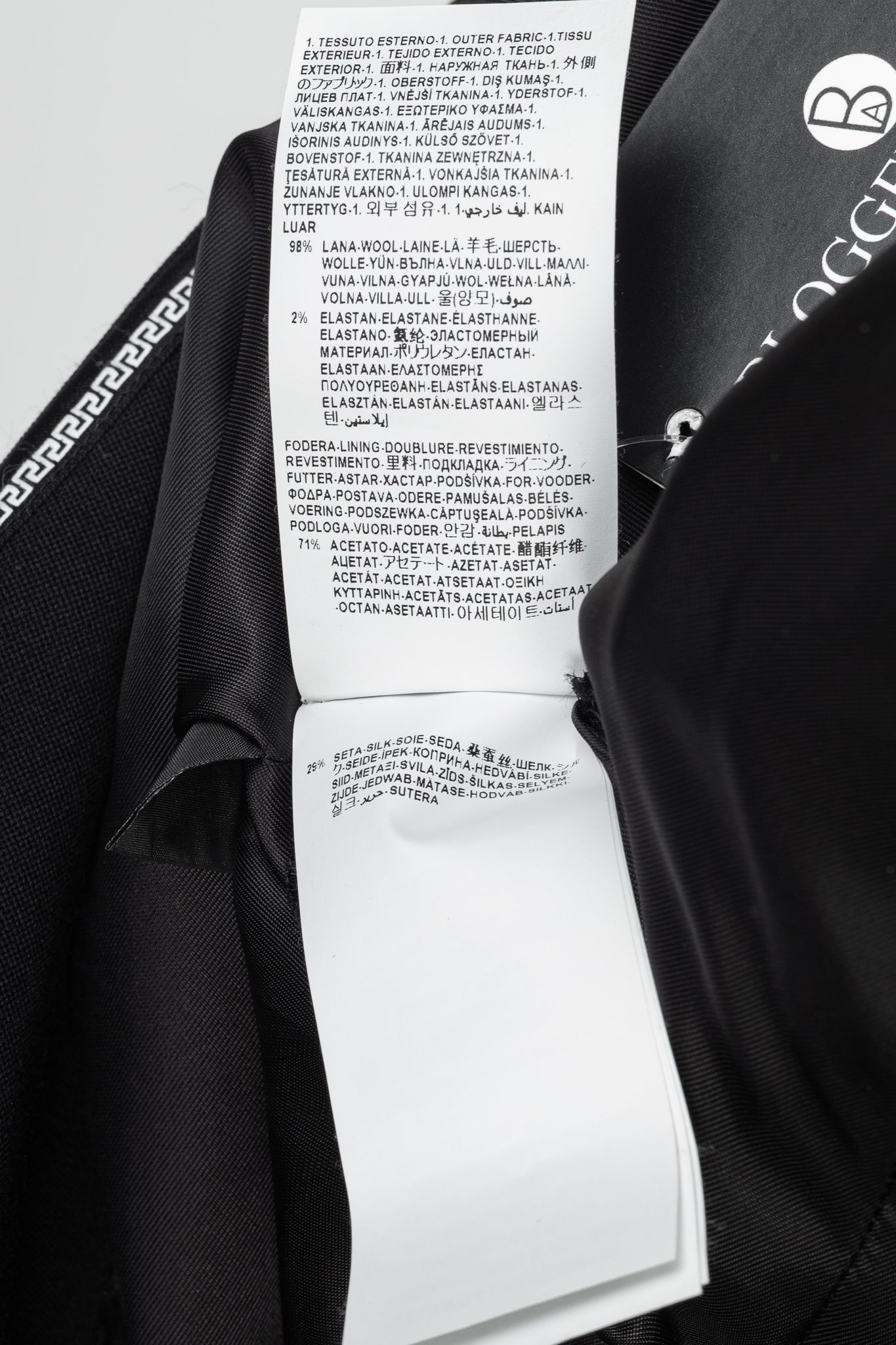 Versace AW/18 Black Wool Greek Key Logo Trim Blazer