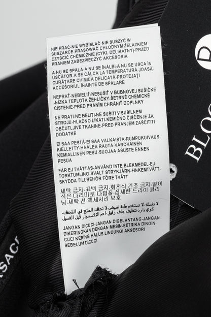 Versace AW/18 Black Wool Greek Key Logo Trim Blazer