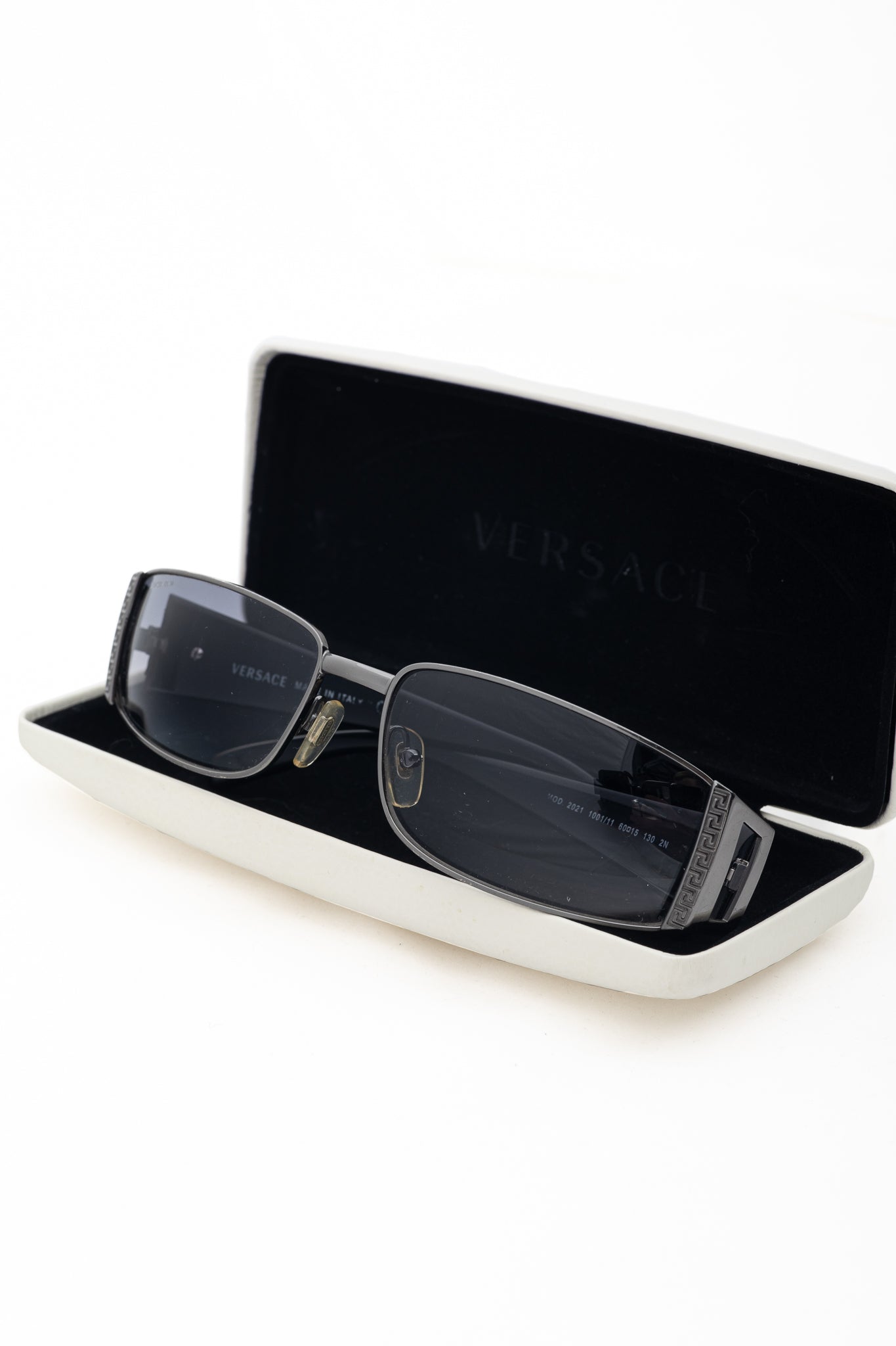 Versace VE2021 Black & Gunmetal Greca Medusa-Temple Sunglasses