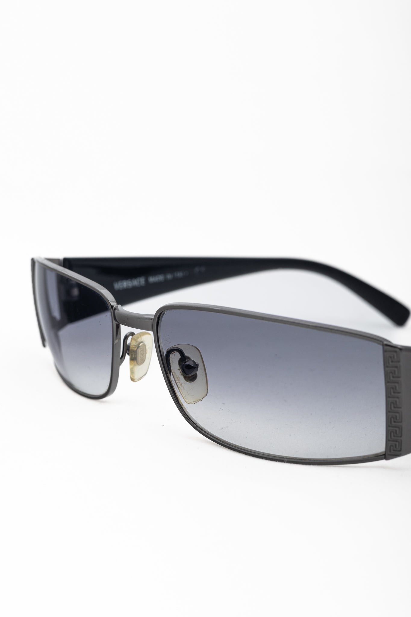 Versace VE2021 Black & Gunmetal Greca Medusa-Temple Sunglasses