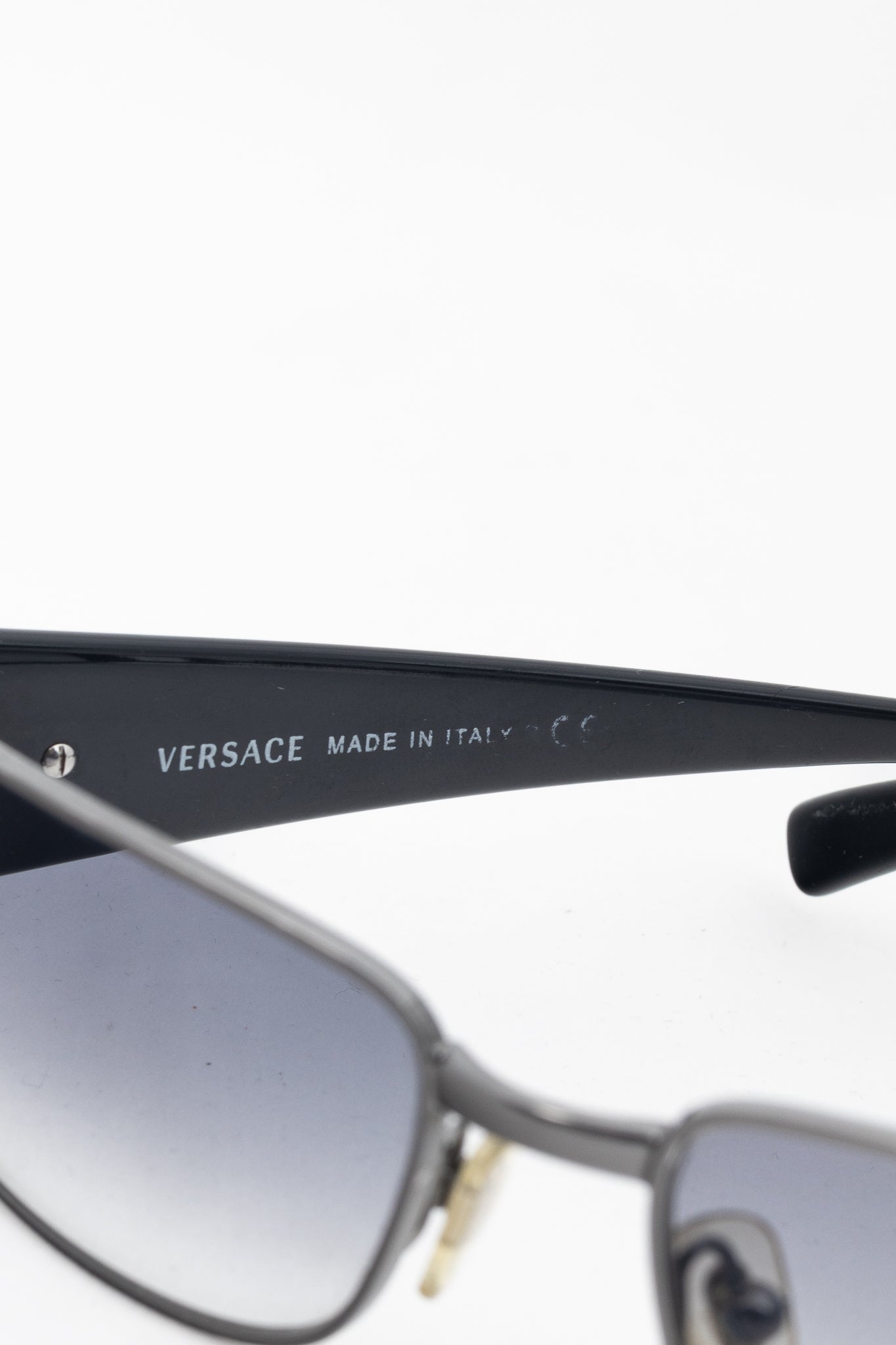 Versace VE2021 Black & Gunmetal Greca Medusa-Temple Sunglasses