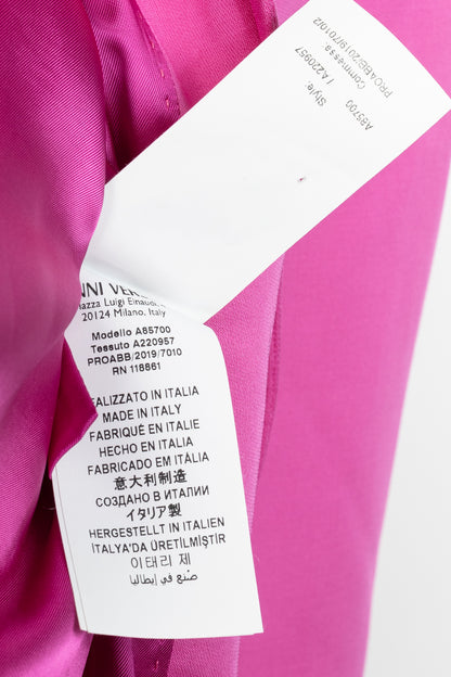 Versace SS/20 Fuchsia Satin Safety Pin Detail Blazer