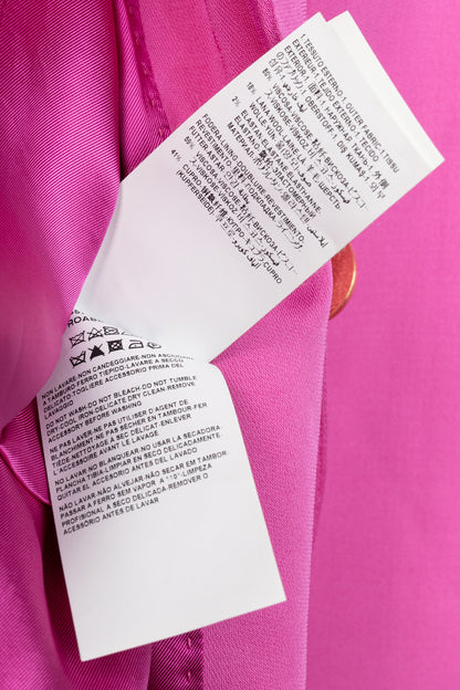 Versace SS/20 Fuchsia Satin Safety Pin Detail Blazer