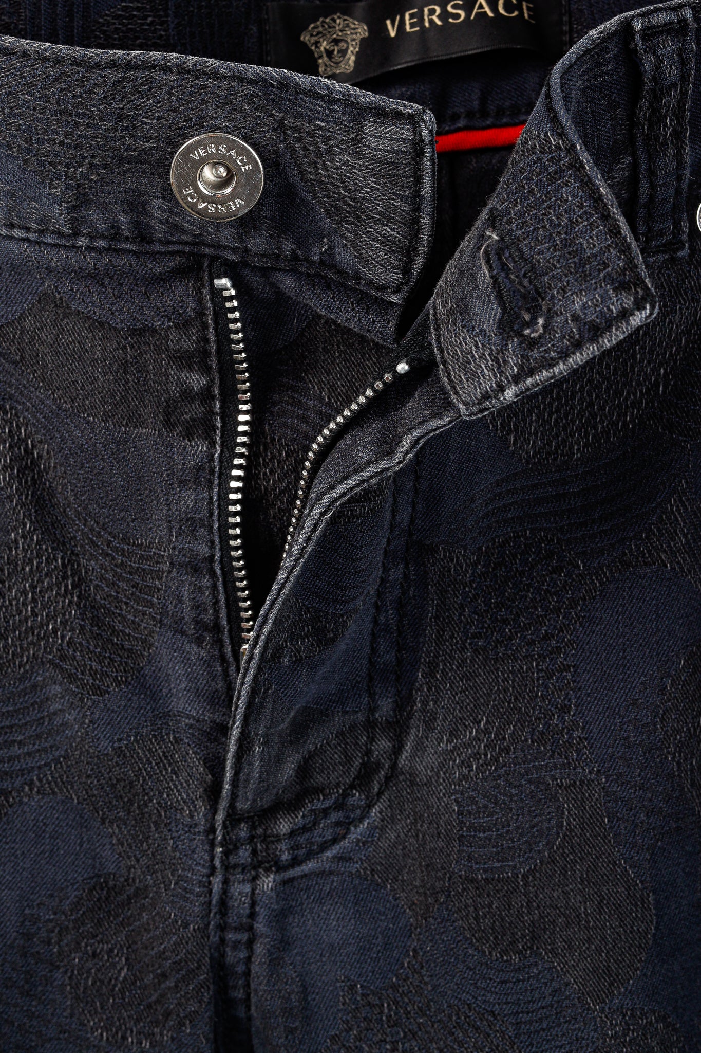 Versace Cody Navy & Black Jacquard Slim-Fit Jeans
