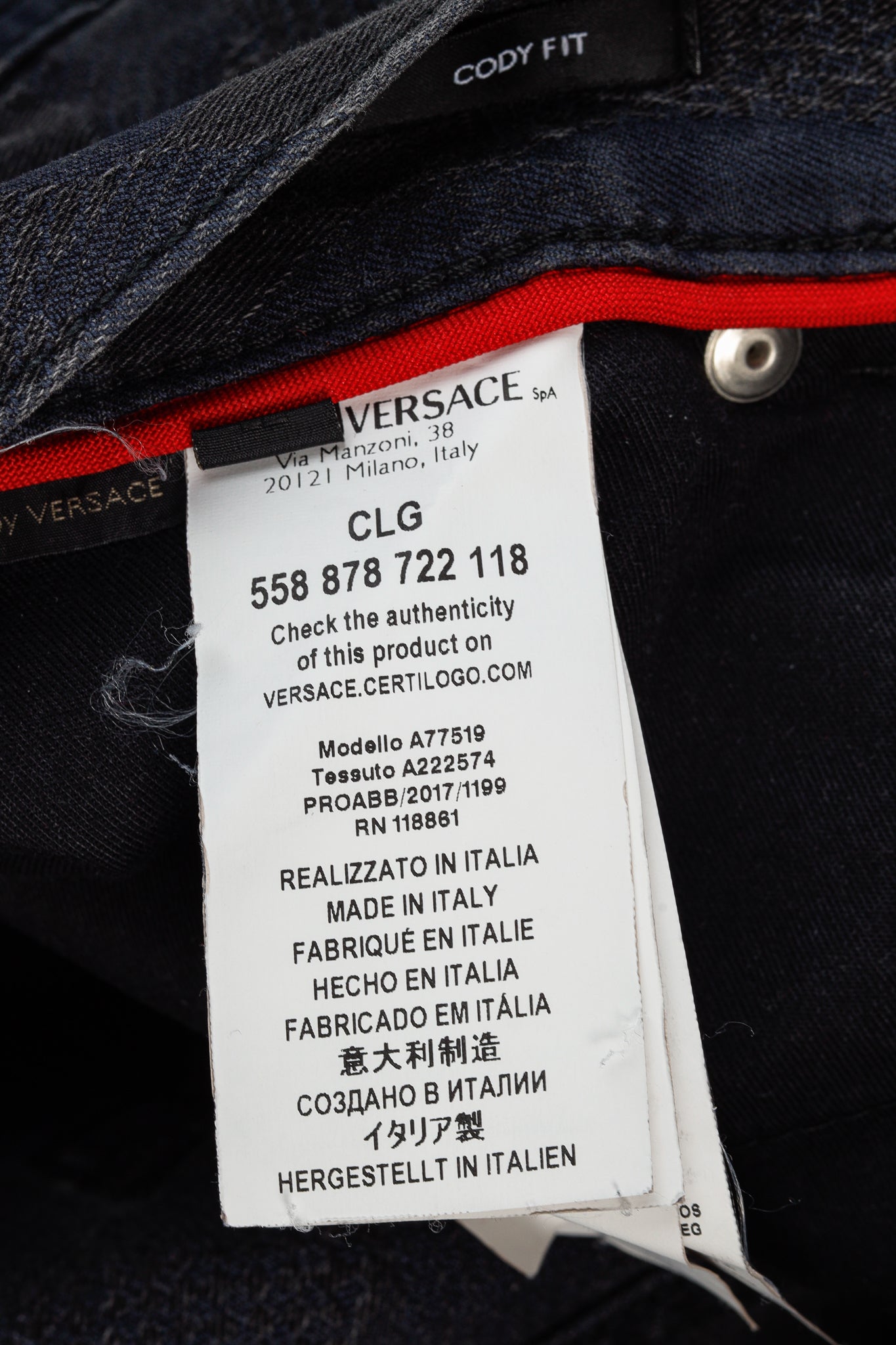 Versace Cody Navy & Black Jacquard Slim-Fit Jeans