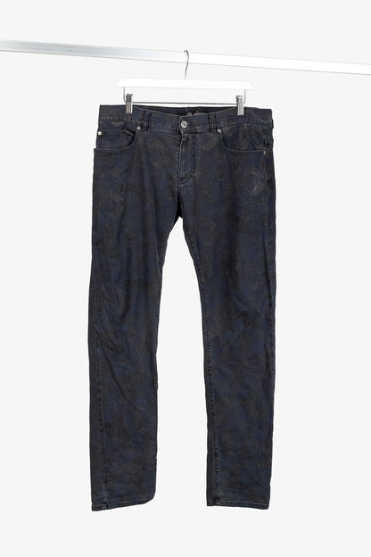 Versace Cody Navy & Black Jacquard Slim-Fit Jeans