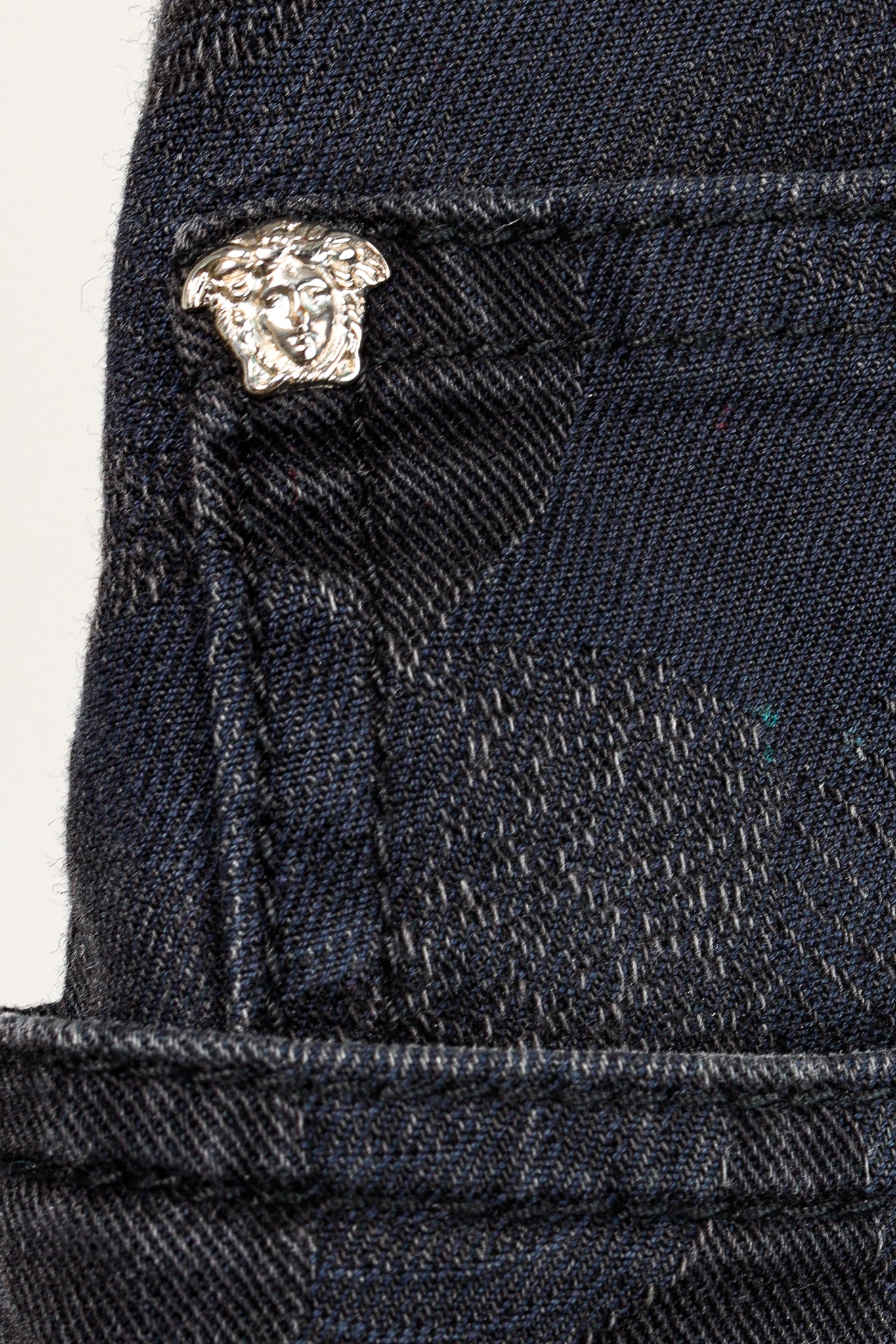 Versace Cody Navy & Black Jacquard Slim-Fit Jeans