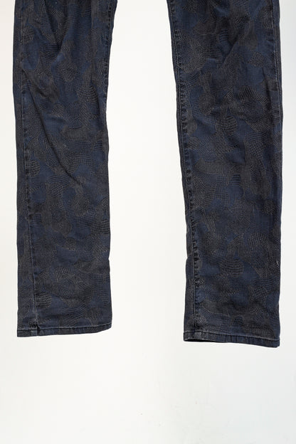 Versace Cody Navy & Black Jacquard Slim-Fit Jeans