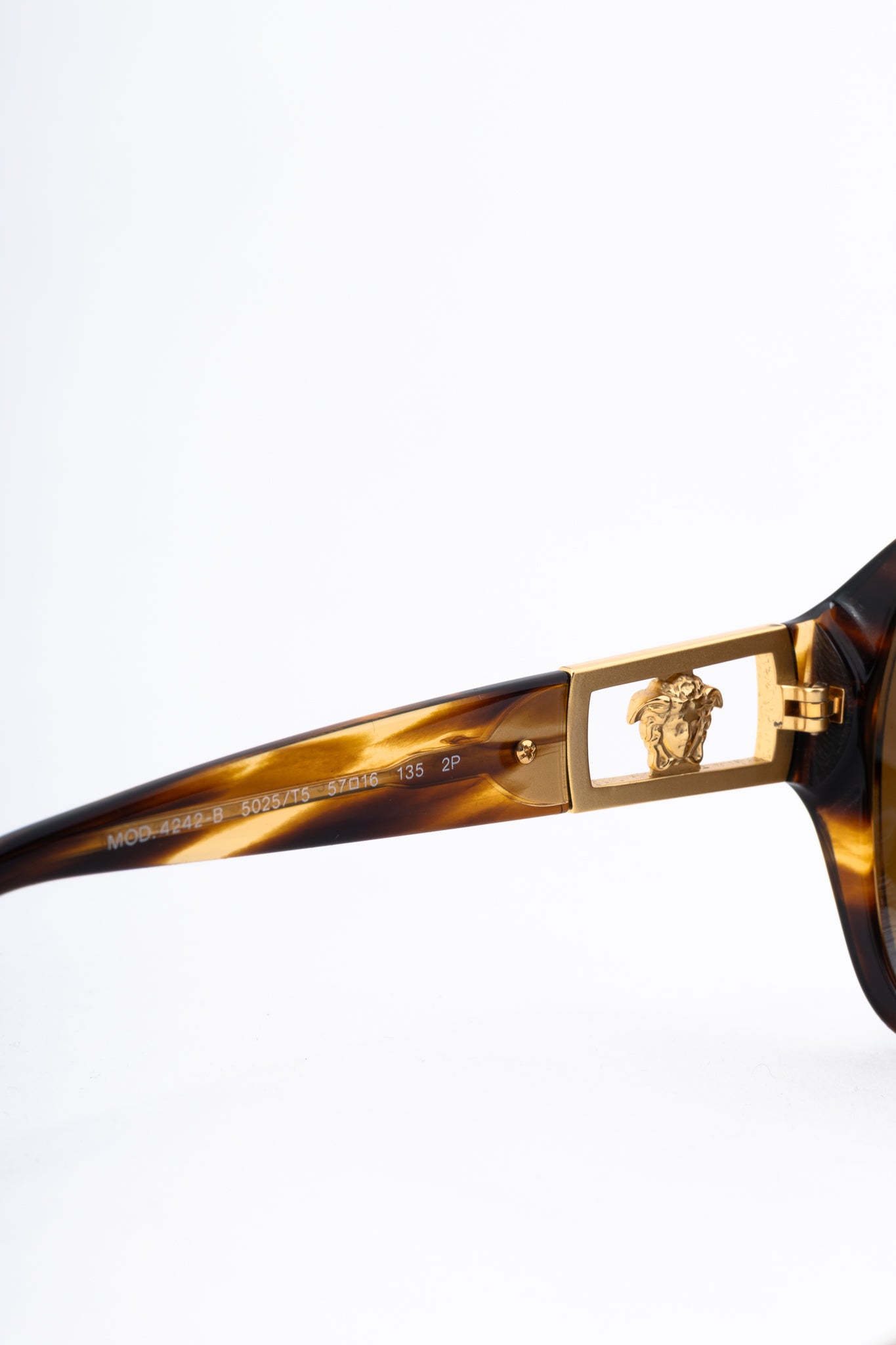 Versace VE4242B Brown Tortoiseshell Crystal-Medusa Sunglasses