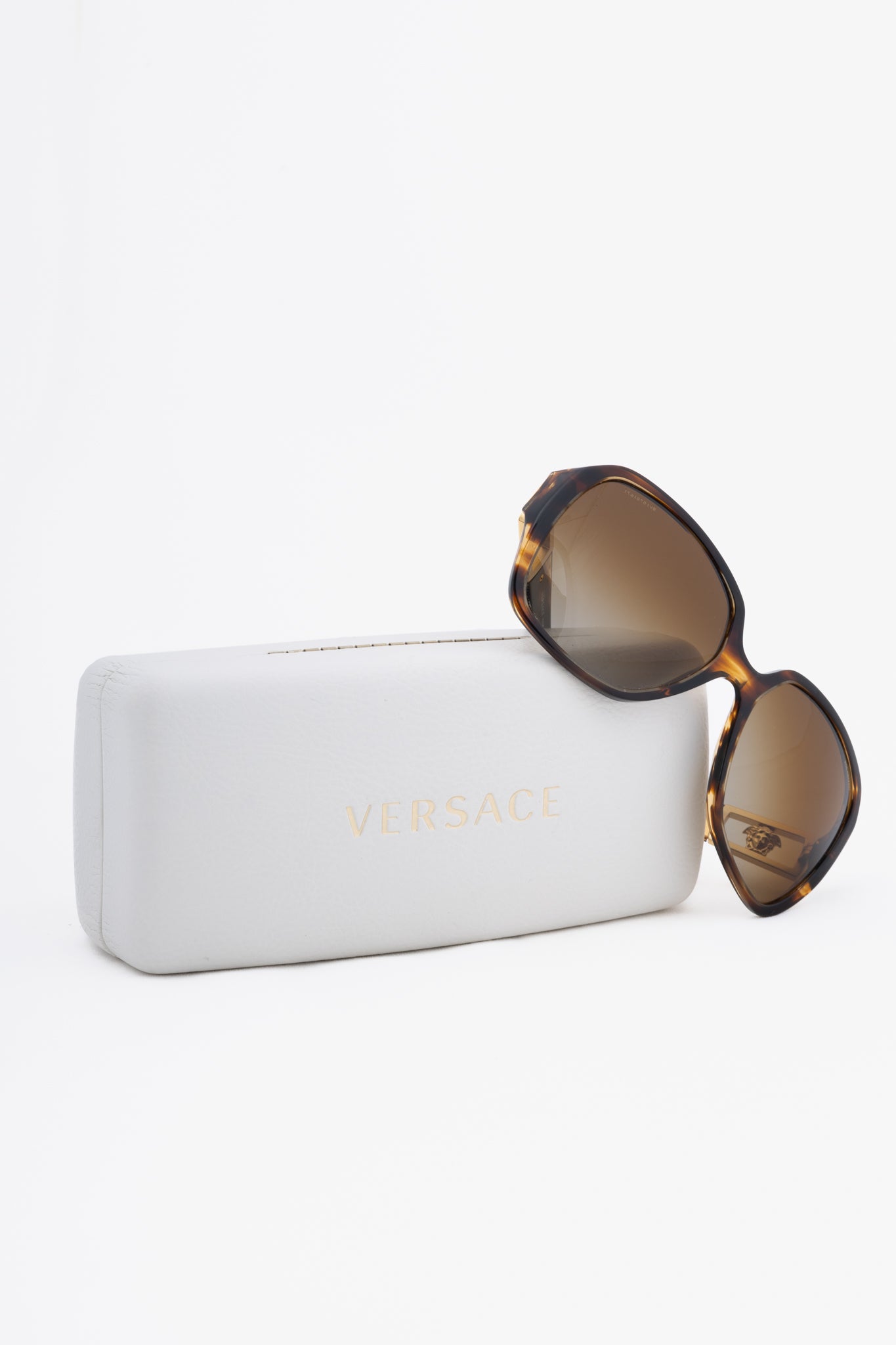 Versace VE4242B Brown Tortoiseshell Crystal-Medusa Sunglasses