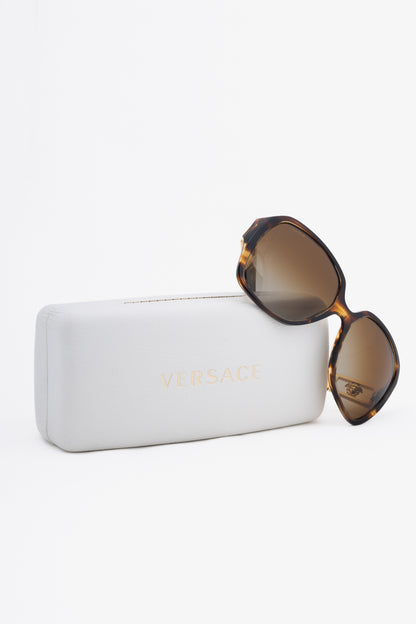 Versace VE4242B Brown Tortoiseshell Crystal-Medusa Sunglasses