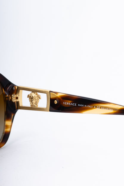 Versace VE4242B Brown Tortoiseshell Crystal-Medusa Sunglasses