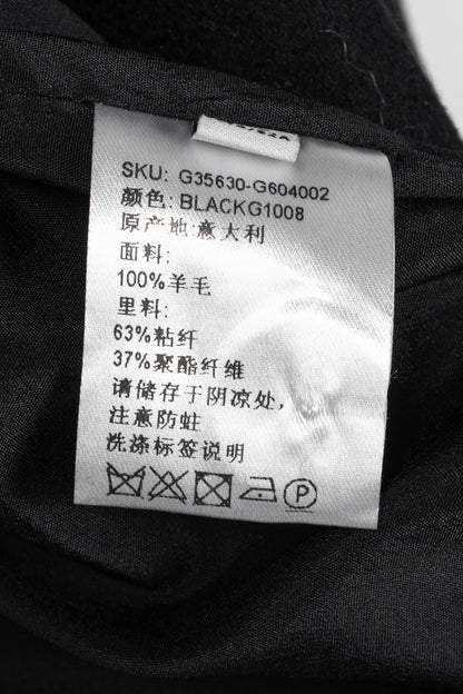 Versace Collection Black Wool Shawl-Collar Wrap Coat