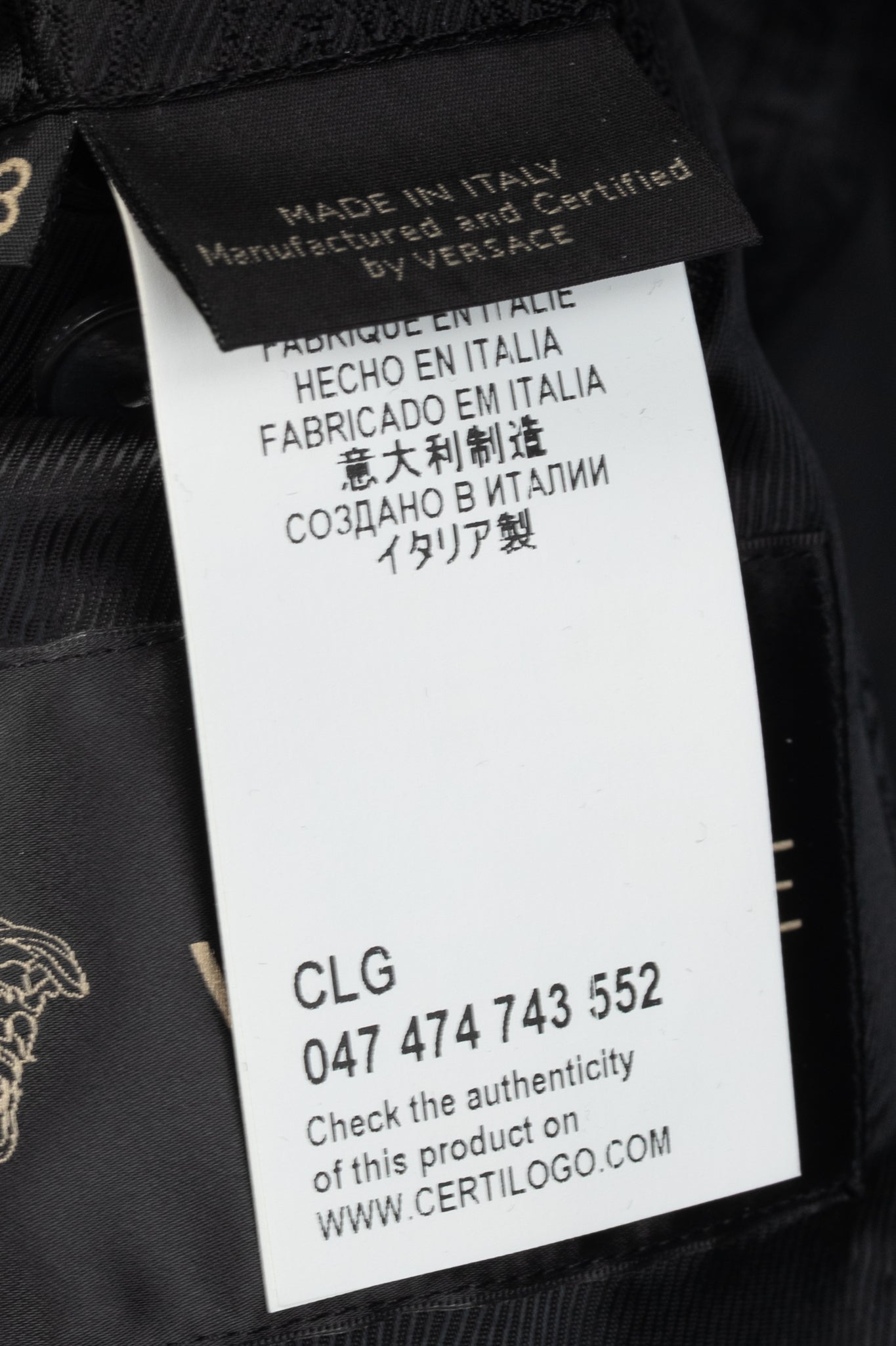 Versace Black Stretch-Cotton Leather-Trim Blazer
