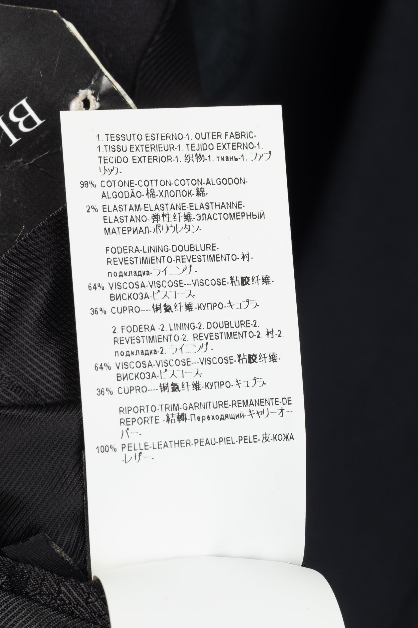 Versace Black Stretch-Cotton Leather-Trim Blazer