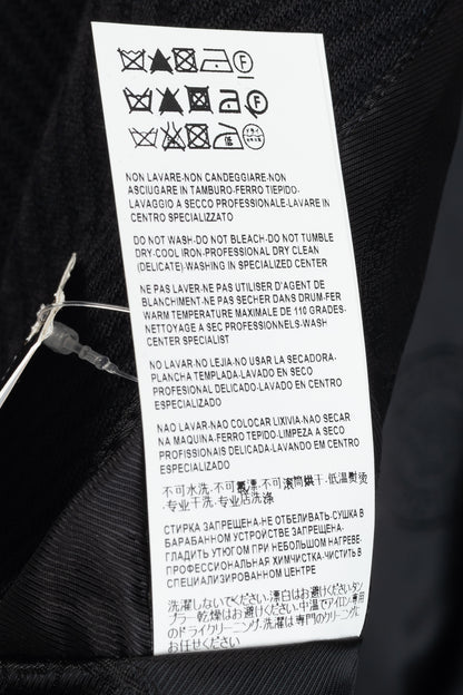 Versace Black Textured Cotton Chevron Blazer