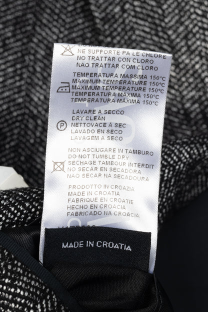 Versace Collection White & Black Herringbone Tweed Blazer
