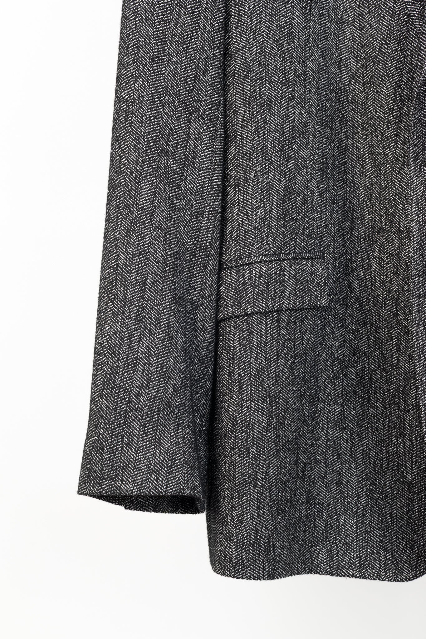 Versace Collection White & Black Herringbone Tweed Blazer